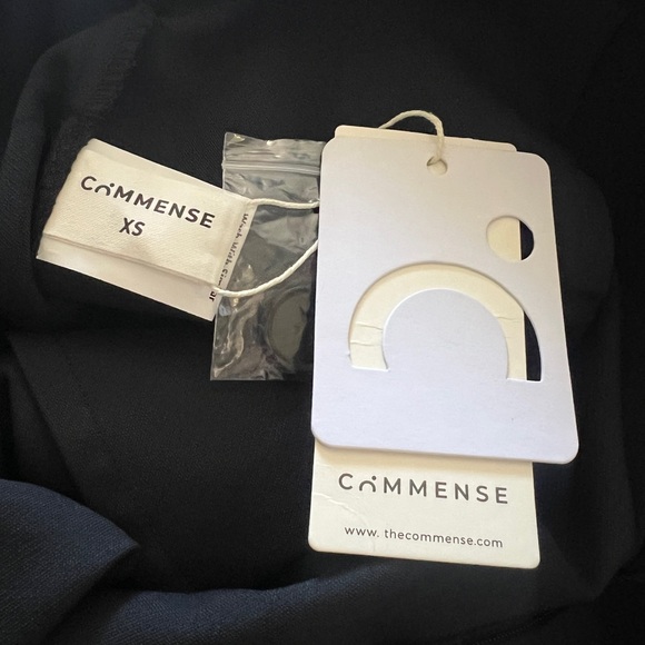 Commense High Waist Contrast Trim Wide Leg Pants - Navy - Picture 9 of 11